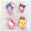 Bandai Sanrio × Sailor Moon Mascotte Charm in Gomma Set di 4 Portachiavi Gacha...