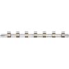 BGS 2317 | Guide porta bussole con 7 clip | 10 mm (3/8) | Lunghezza 180 mm, completamente in metallo, con occhiello per appenderlo, per chiavi a bussola, consegna senza inserti