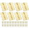 PATIKIL 8pz Piccole Cerniere 1-5/8 Pollici 90 Gradi con 32 Viti Oro | Mini Cerniere a Farfalla per Scatole di Gioielli, per Armadi in Legno Cassetti Falegnameria, per Scatole di Gioielli