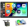 Hikity Autoradio 2 Din 7 Schermo IPS Wireless CarPlay Android Auto BT | Video Online, Uscita Video, Radio FM, SWC, Telecamera, MIC