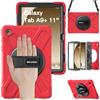 BRAECN Cover per Galaxy Tab A9+ - Samsung Galaxy Tab A9+ Plus 11 2023 | Custodia Antiurto, Supporto Girevole a 360°, Cinturino da Polso, Tracolla, Multifunction Rugged, con Maniglia, Rosso