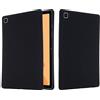 Nikaque Custodia per tablet Samsung Galaxy Tab A7 da 10,4 pollici 2020 (SM-T500/T505/T507), in silicone liquido, gomma morbida flessibile, sottile, protettiva, antiurto, nera
