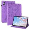 LSPCASA Custodia per Xiaomi Redmi Pad 2 Pro 12.1 pollici 2025 Folio Flip Pelle Custodia Protettiva con Funzione Stand Porta Penna Porta Carte Wallet Tablet Cover per Redmi Pad 2 Pro Fiori di Prugna