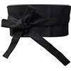 ZEALMAX - Cintura in stile giapponese Kimono unisex, vintage, decorativa, larga, nera 10 cm (25,4 cm)