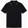 Armani Exchange Essential, Striped Collar Loged Button Cover Band Polo Uomo (Pacco da 1)