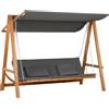 Easycomfort Dondolo da Giardino 3 Posti Convertibile in Letto Matrimoniale, 225.5x113x180cm