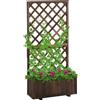 EasyComfort Fioriera da Esterno con Grigliato per Rampicanti e Vaso, in Legno di Abete, 72.5x31.5x149.5 cm