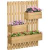 Easycomfort Fioriera da Esterno Verticale in Legno con 3 Vasi Rimovibili, 60x16x80cm