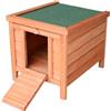 Easycomfort Gabbia per Conigli in Legno da Esterno con Tetto in Asfalto e Rampa Antiscivolo, 42x51x43cm, Rosso Arancione