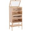 Easycomfort Gabbia per Criceti Roditori Porcellini d'India in Legno Massello Tetto Apribile 4 Ripiani Collegati con Rampe 60x40x120cm