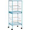 Easycomfort Gabbia per Uccelli 2 in 1 Voliera da Interni con 4 Ruote e Vassoi Estraibili, 51.5x50x140cm
