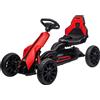 Easycomfort Go Kart a Pedali per Bambini 3-8 Anni con Sedile Regolabile e Ruote in EVA, 100x58x58.5 cm, Rosso Nero