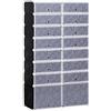 Easycomfort Guardaroba Modulare Scarpiera Cubi a 8 Ripiani 2 Righe, Bianco e Nero in Plastica, 95 x 37 x 160 cm