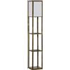 EasyComfort Lampada da Terra con 3 Mensole Integrate, Attacco E27 Potenza 40W, 26x26x160cm, Colore Legno
