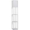 Easycomfort Lampada da Terra con 3 Mensole Integrate, Attacco E27 Potenza 40W, Arredamento Moderno in MDF, 26x26x160cm, Bianco