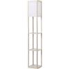 Easycomfort Lampada da Terra con 3 Mensole Integrate, Attacco E27 Potenza 40W, Arredamento Moderno in MDF, 26x26x160cm, Rovere