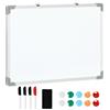 EasyComfort Lavagna Magnetica da Parete con Gomma, Pennarelli e Magneti, in Alluminio, 60x1.8x45 cm, Bianco