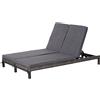 Easycomfort Lettino Prendisole a 2 Posti, Sdraio in Acciaio e Rattan, Schienale Regolabile, 196 x 120 x 28cm Grigio