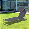 Easycomfort Lettino Prendisole da Giardino, Sdraio Pieghevole e Regolabile con Tettuccio in Tessuto Grigio, 187x58x50cm