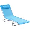 Easycomfort Lettino Prendisole Pieghevole con Schienale Reclinabile e Cuscino, 182x56x24.5cm