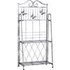 Easycomfort Scaffale Fioriera 3 Ripiani Pieghevole da Giardino Balcone, Metallo, Argento, 44x25x96 cm