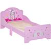 Easycomfort Letto per Bambini con Bordi Rialzati in Legno per Cameretta, Lettino per Bimbi da 3-6 Anni, 143x73x60cm, Rosa