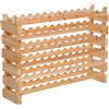 EasyComfort Scaffale Portabottiglie in Legno di Pino, Cantinetta con 6 Ripiani, Max 72 Bottiglie (100 kg), 114 x 28 x 80 cm