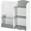 Easycomfort Scaffale Portagiochi per Bambini con Ripiani in Legno, 85x26x84cm, Grigio