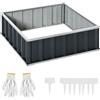 Easycomfort Letto per Orto Rialzato in Acciaio, Fondo aperto e Montaggio Senza Attrezzi, 90x90x30cm