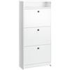 EasyComfort Scarpiera 3 Scompartimenti (18 Paia di Scarpe) e 1 Ripiano Portaoggetti Bianco