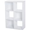 Easycomfort Libreria Bianca per Casa e Ufficio, Scaffale dal Design Moderno con 6 Scomparti in Legno, 91.5x29.5x61.5cm