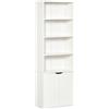 Easycomfort Libreria Moderna 4 Ripiani con Armadietto a 2 Ante in Legno, 59x29x180cm Bianca