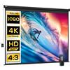 EasyComfort Schermo per Proiettore 120" Formato 4:3 Regolabile con Telecomando, 244x183cm, Nero