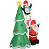 Easycomfort Albero di Natale Gonfiabile Gigante 243cm con Luci a Led e Babbo Natale, Decorazione Natalizia da Esterno Impermeabile