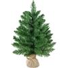 Easycomfort Albero di Natale Mini 55cm con 50 Rami Folti e Aghi Realistici in PVC, Base in Cemento e Iuta