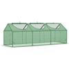 Easycomfort Mini Serra da Giardino con 3 Finestre Avvolgibili e Copertura PE Anti-UV, 180x60x60cm, Verde