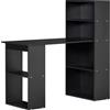 Easycomfort Scrivania PC in Legno con 6 Ripiani Portaoggetti Laterali, 120x55x120 cm, Nero