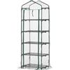 Easycomfort Mini Serra da Giardino e Terrazza per Piante a 5 Ripiani in Acciaio con Copertura in PVC, 69x49x193 cm, Verde
