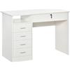 Easycomfort Scrivania per Camera o Ufficio in Legno con 2 Cassetti e 2 Chiavi, 110x50x76cm - Bianco