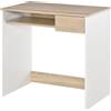 Easycomfort Scrivania per Camera, Scrivania PC in Legno, Scrivania per Computer con Ripiano Tastiera, Bianca e Rovere