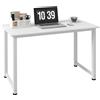 EasyComfort Scrivania per Computer con Piedini Regolabili in Truciolato e Acciaio, 120x60x76 cm, Bianco