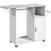 Easycomfort Mobile Asse da Stiro con Piano d'Appoggio, 3 Ripiani a Cubo e Guida, 107x42.5x99cm, Bianco