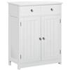 EasyComfort Mobile Bagno a 2 Ante con Ripiano Regolabile e 2 Cassetti in Legno, 60x30x75 cm, Bianco