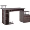 Easycomfort Scrivania per Computer Moderna con Cassetti, Ripiani e Tastiera Estraibile, Scrivania da Ufficio per Casa in Legno Marrone 152x60x88cm