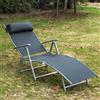 Easycomfort Sdraio da Giardino Pieghevole con Cuscino, Schienale con 7 Reclinazioni, 137x63.5x100.5cm, Nero