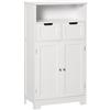 Easycomfort Mobile Bagno Multiuso Salvaspazio, Armadietto da Bagno con Armadietto 2 Ante, Mensola e 2 Cassetti Regolabili, 60x30x108.8cm, Bianco