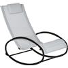 Easycomfort Sedia a Dondolo da Giardino Zero Gravity, Sdraio da Giardino Ergonomica con Cuscino e Tessuto Traspirante per Interno ed Esterno, 105x62x88 cm, Grigia