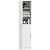 EasyComfort Mobile Colonna Bagno a 2 Armadietti con 6 Ripiani Regolabili, in Legno, 40x35x180 cm, Bianco