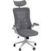 Easycomfort Sedia da Ufficio ad Altezza Regolabile con Supporto Lombare e Braccioli Ribaltabili, 65x64x120-130 cm