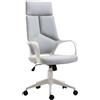 Easycomfort Sedia da Ufficio con Funzione Dondolo, Poltrona Presidenziale in Tessuto Regolabile e Girevole, 63x63x117-127 cm, Grigio